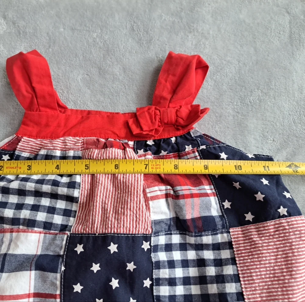 Gymboree Dress Girls 18-24 Months Plaid Stars Stripes Patchwork Lined